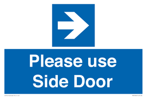 Please use Side Door (arrow Right) 